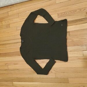 American Eagle Outfitters Dark Green V-Neck Sweater